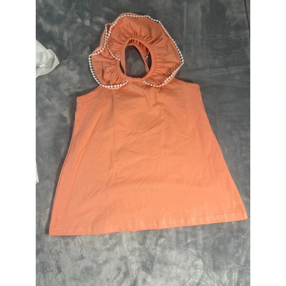 Cynthia Rowley Girls 3pc Outfit Set 5T Hello Spring Tee‎ Striped Skirt Coral Top